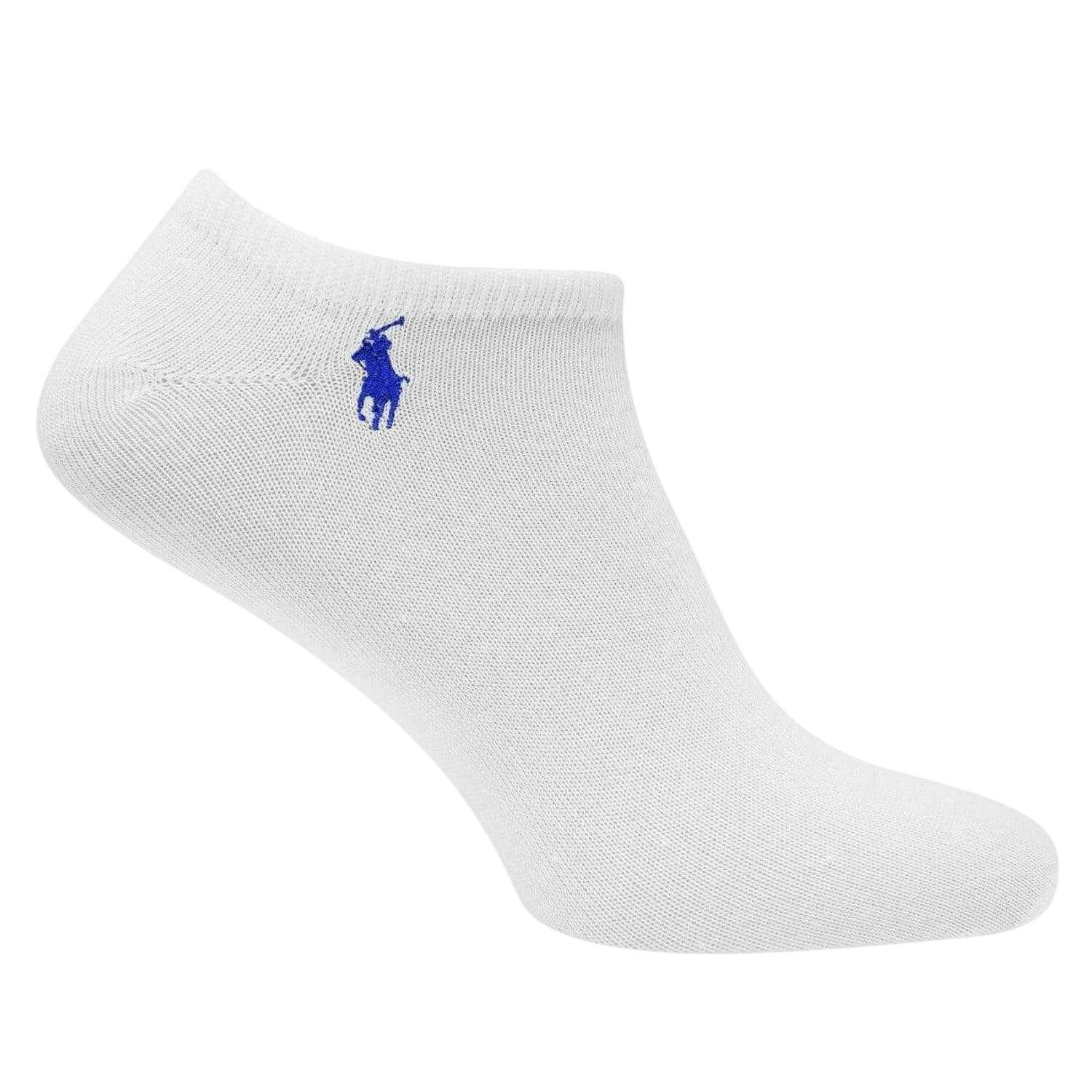 Mens Polyester Trainer Socks (Pack of 6) (White) 4/5