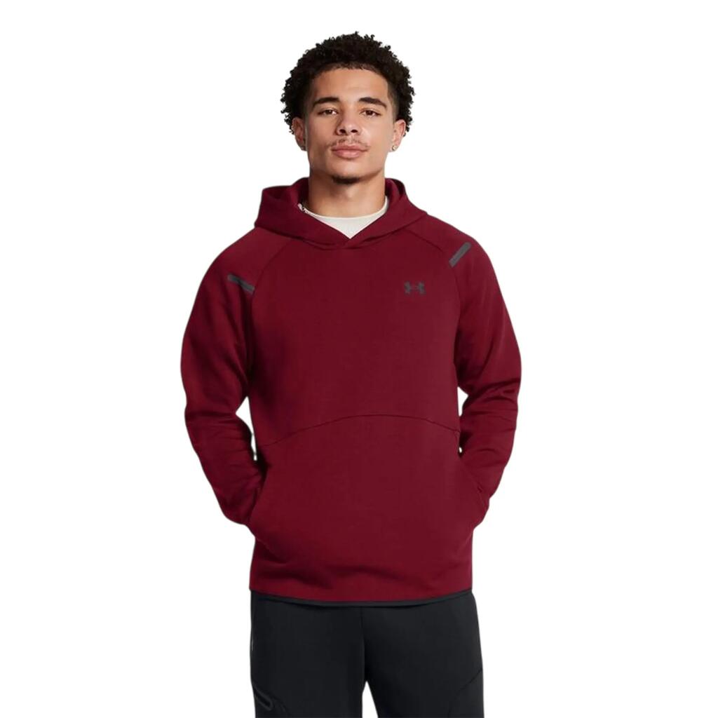 Mens Essential Fleece Raglan Hoodie (Red)