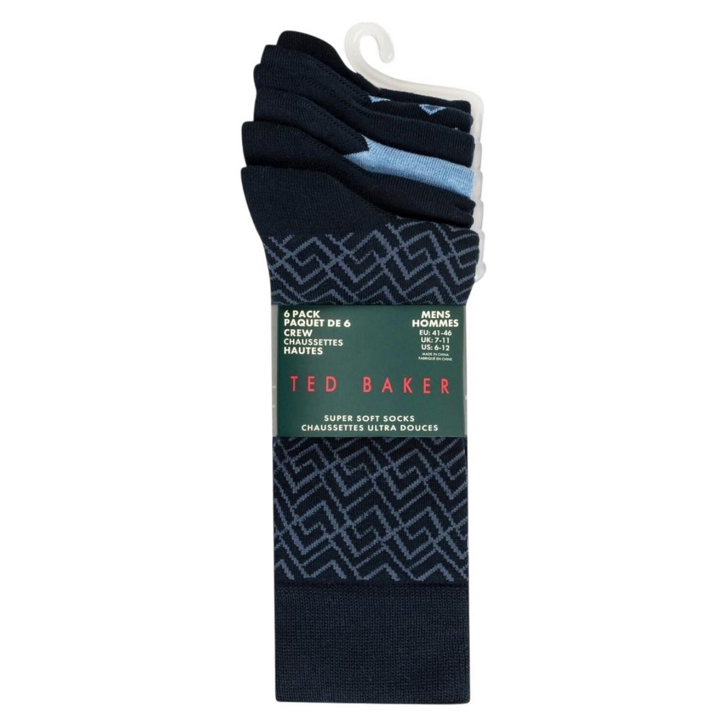 Mens Formal Crew Socks (Pack of 6) (Blue) 2/2