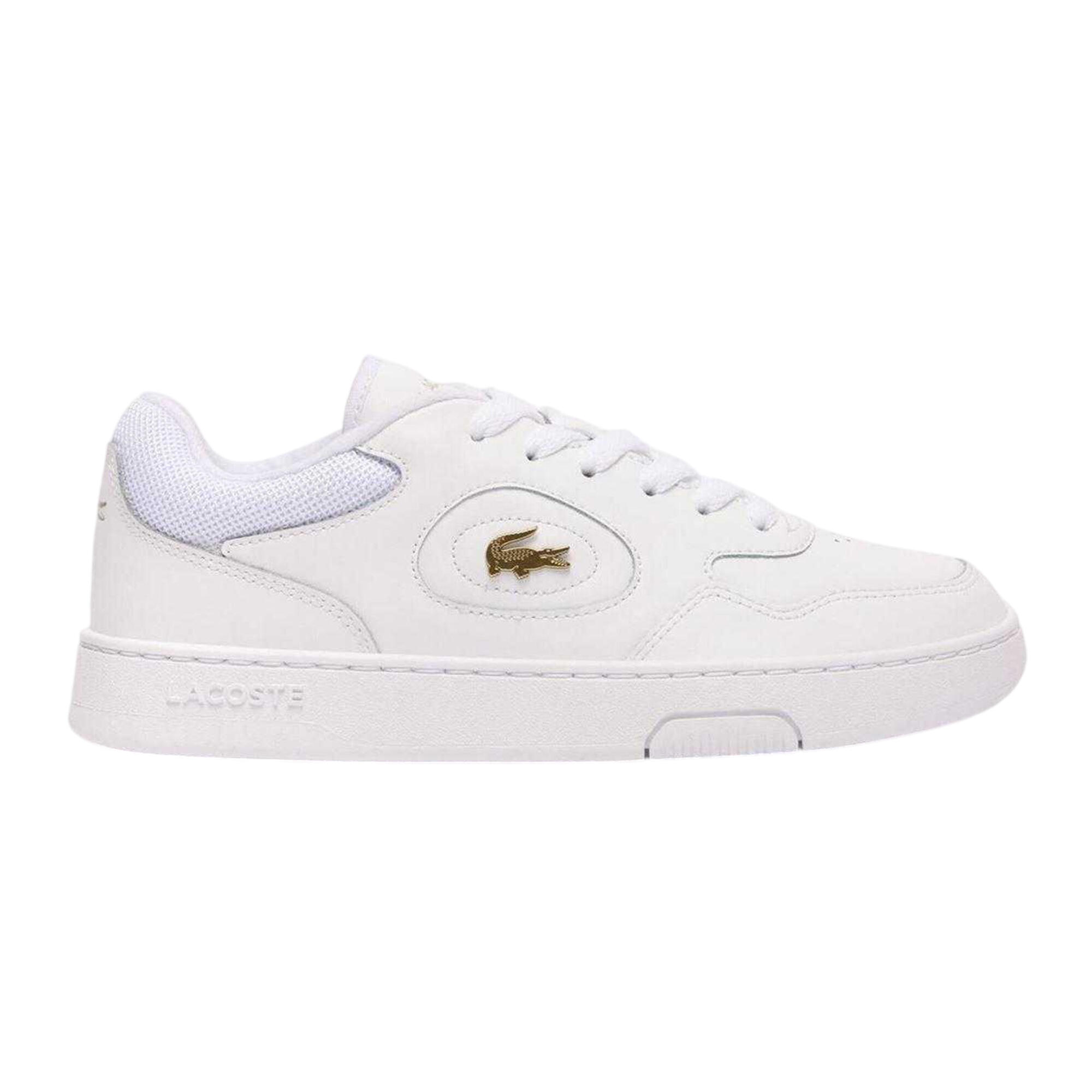 Scarpe Sportive Pelle PiattaDonna Lacoste Lineset Bianco Oro 3/4