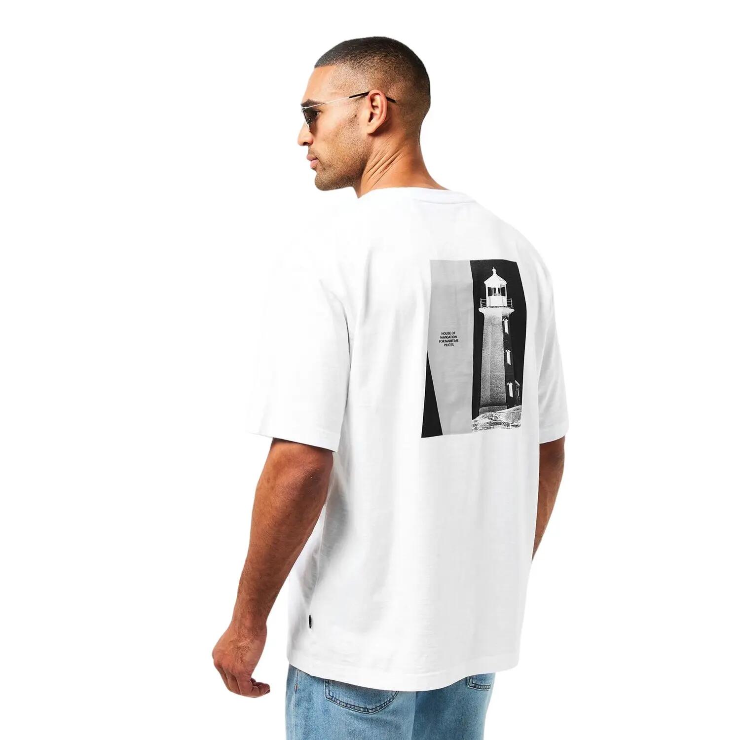 Tshirt Motif/style Imprimé Graphique ORANGE Homme (Blanc) 5/5