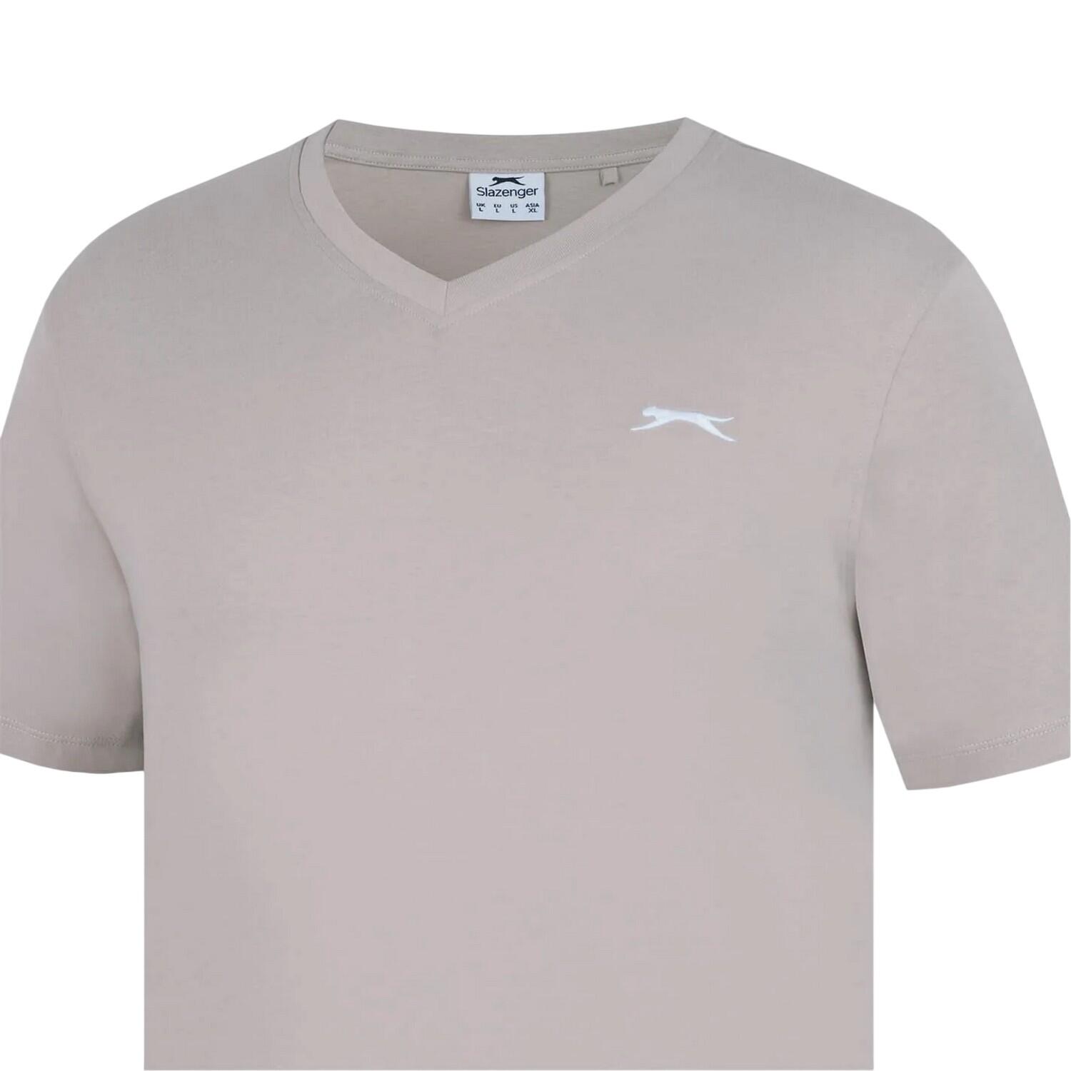 Mens Embroidered Logo Cotton TShirt (Oat) 3/3