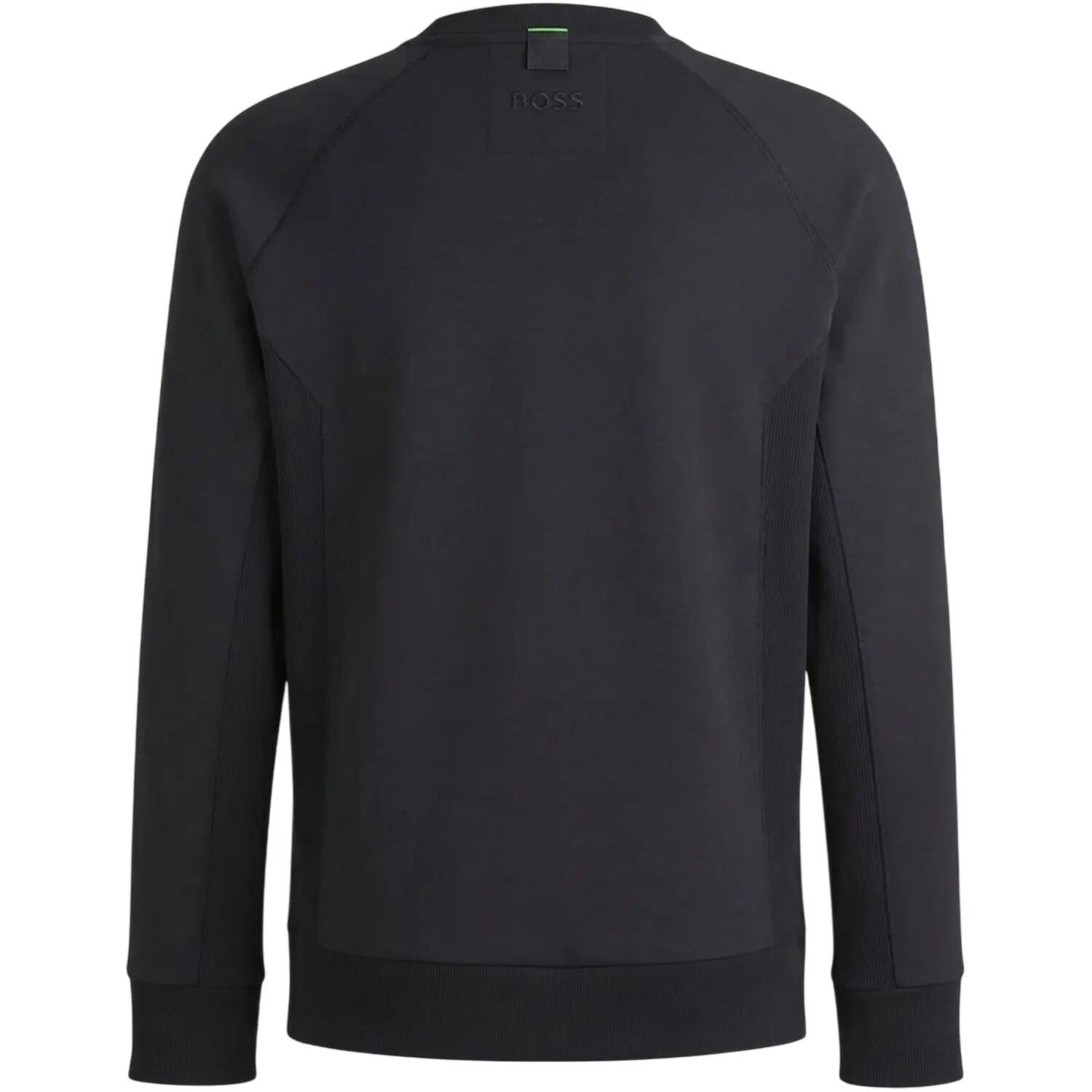 Felpa Girocollo Raglan Uomo Boss Blu Scuro Mélange 2/2
