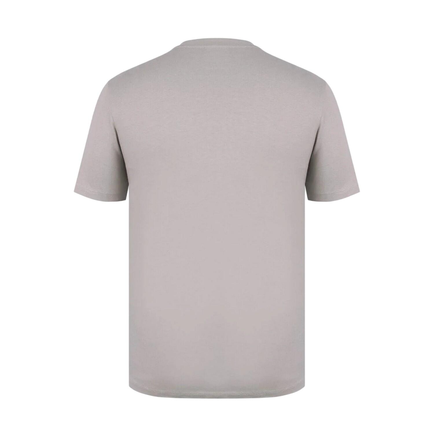 Mens Embroidered Logo Cotton TShirt (Oat) 2/3