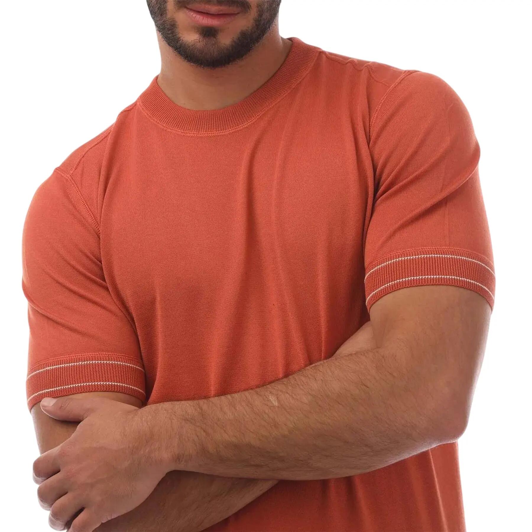 Maglietta Semplice Cotone Uomo Boss Arancio 4/4