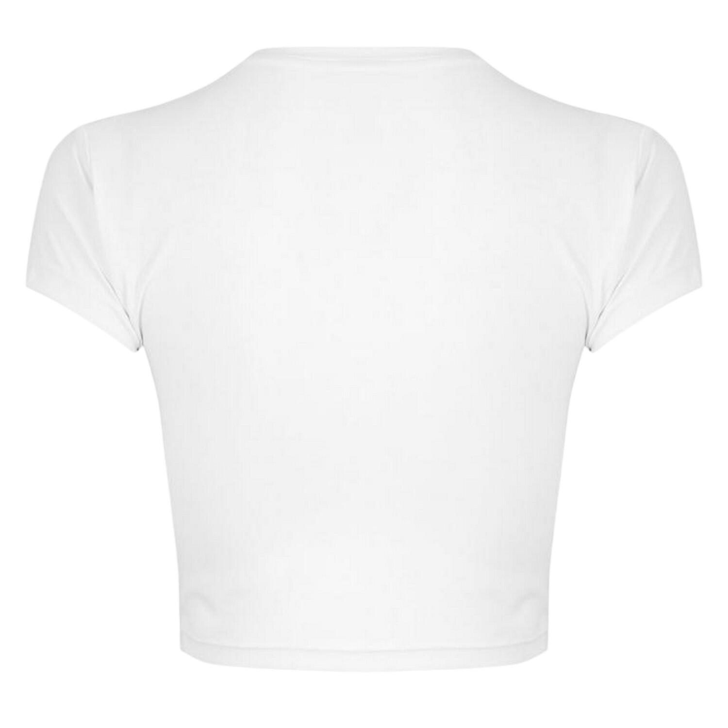 Womens/Ladies Performance Gym Crop Top (White) 3/4
