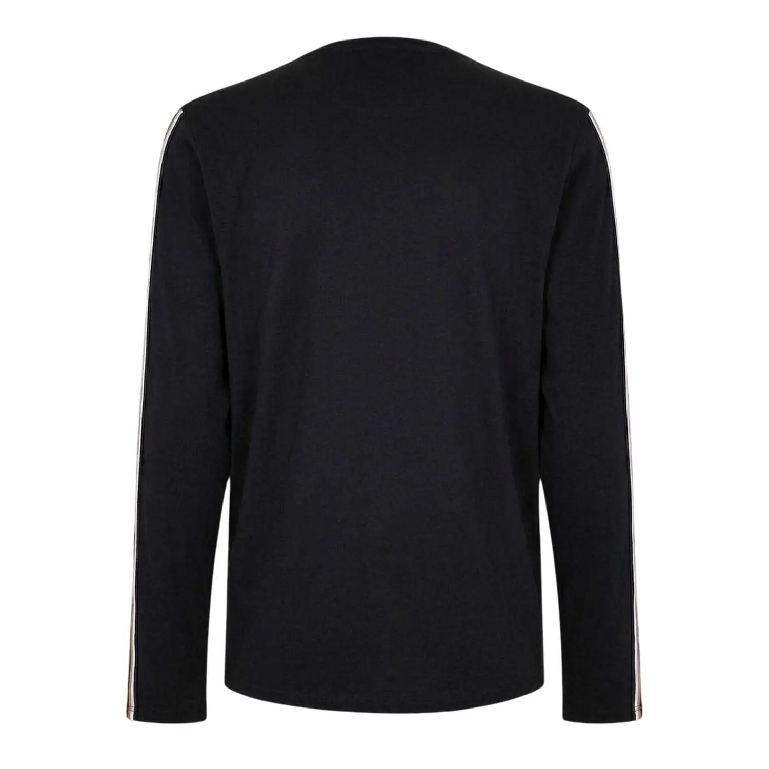 Tshirt Manches Longues Motif/style À Rayures UNIQUE Homme (Noir) 2/2
