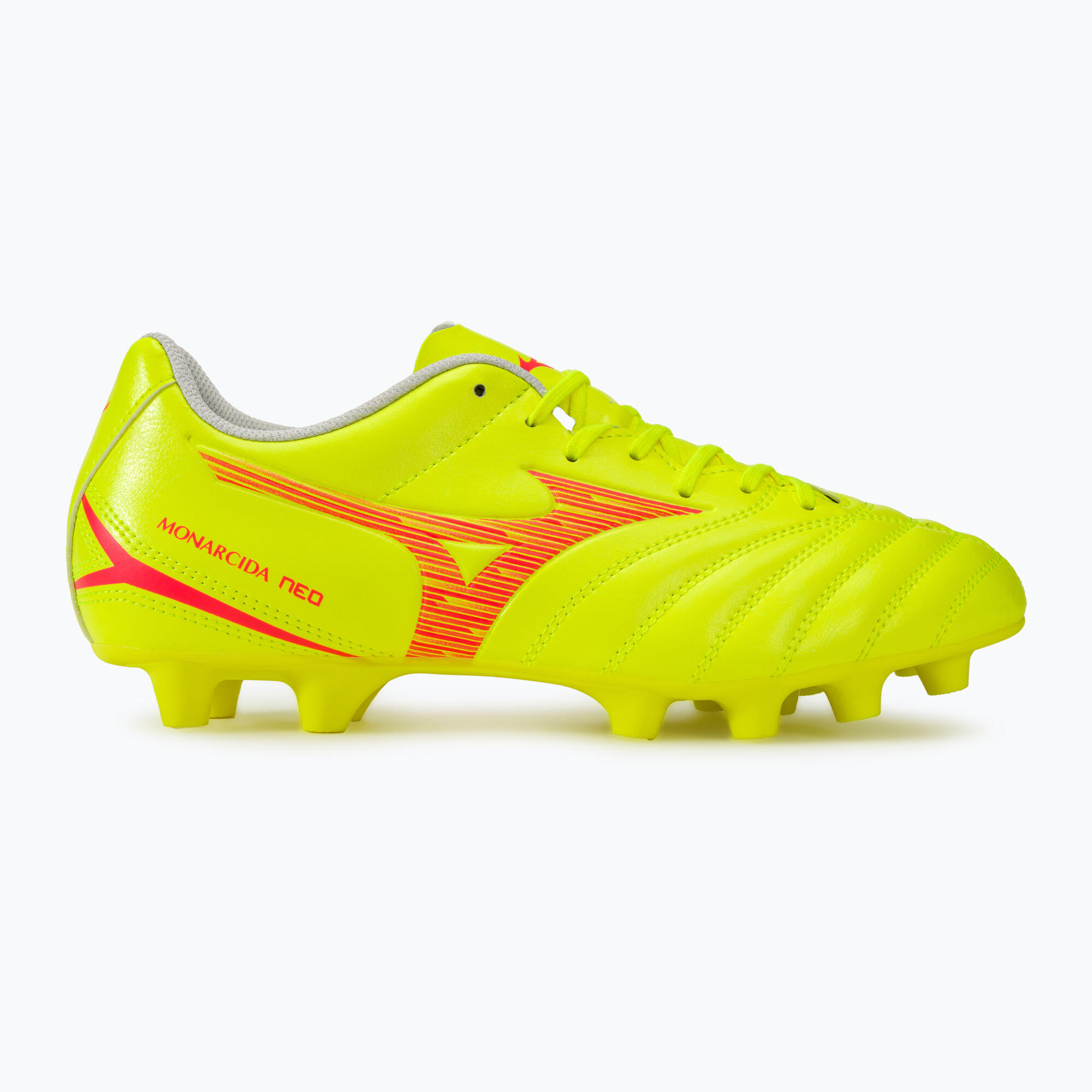 Buty piłkarskie Mizuno Monarcida Neo III Select MD safety yellow/fiery coral 2 2/7
