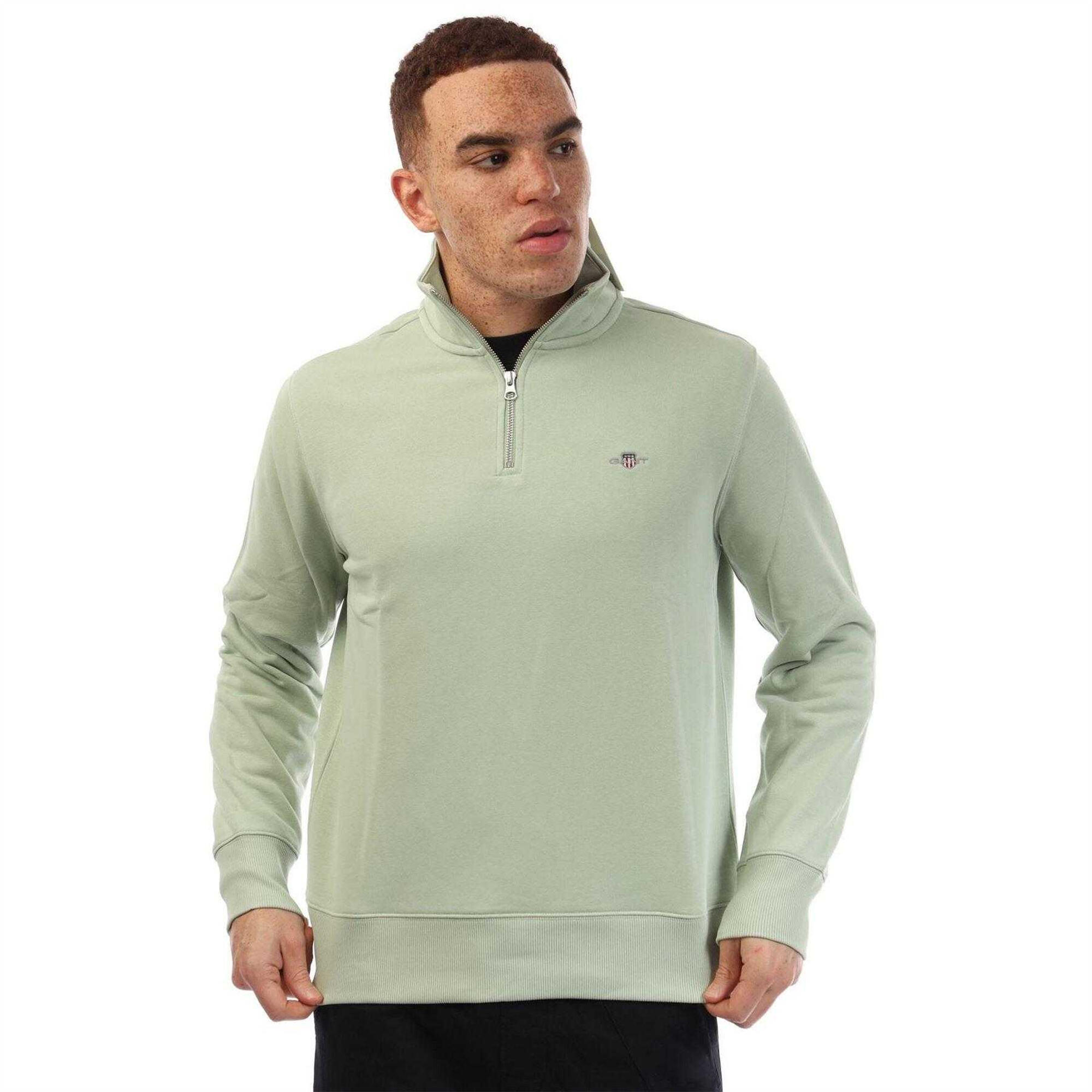 Felpa Mezza Cerniera Uomo Gant Verde 2/4