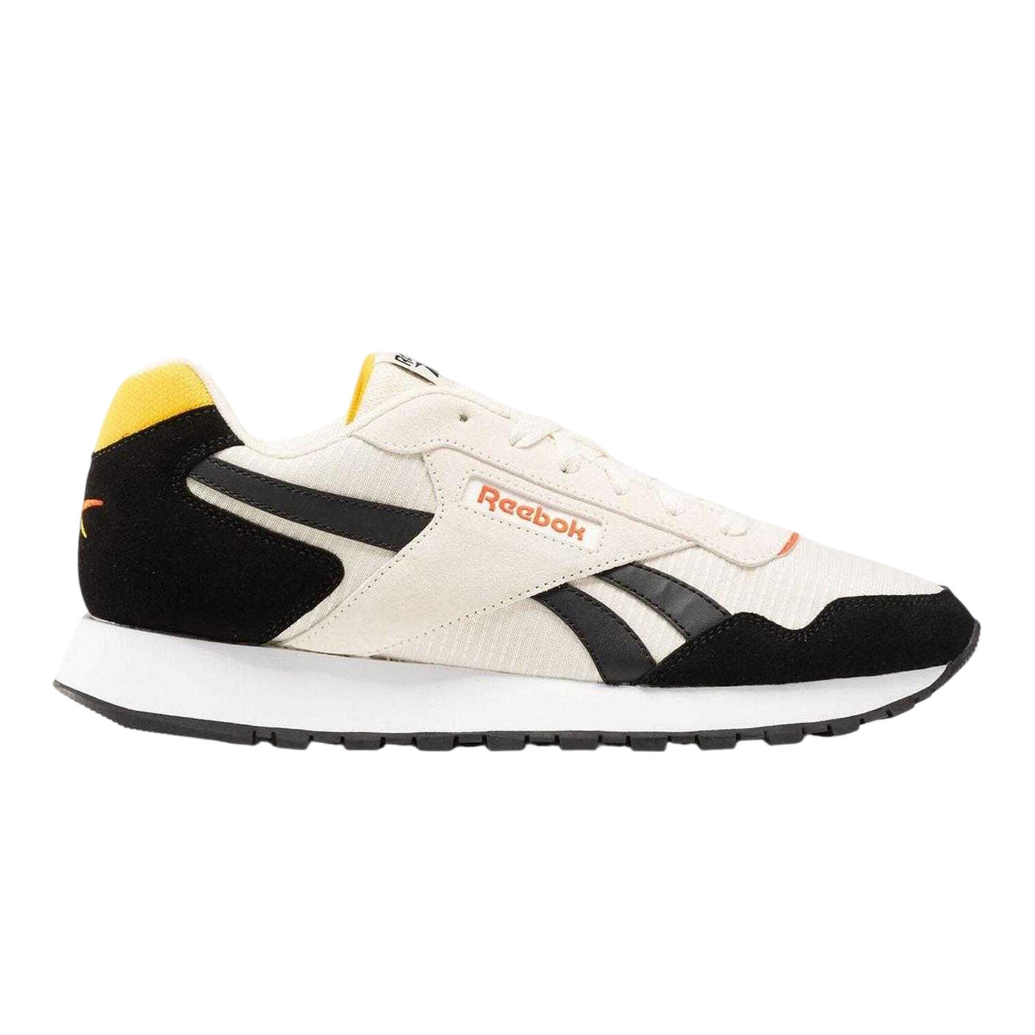 Scarpe Sportive Pelle ScamosciataUomo Reebok Glide Bianco Nero 3/4