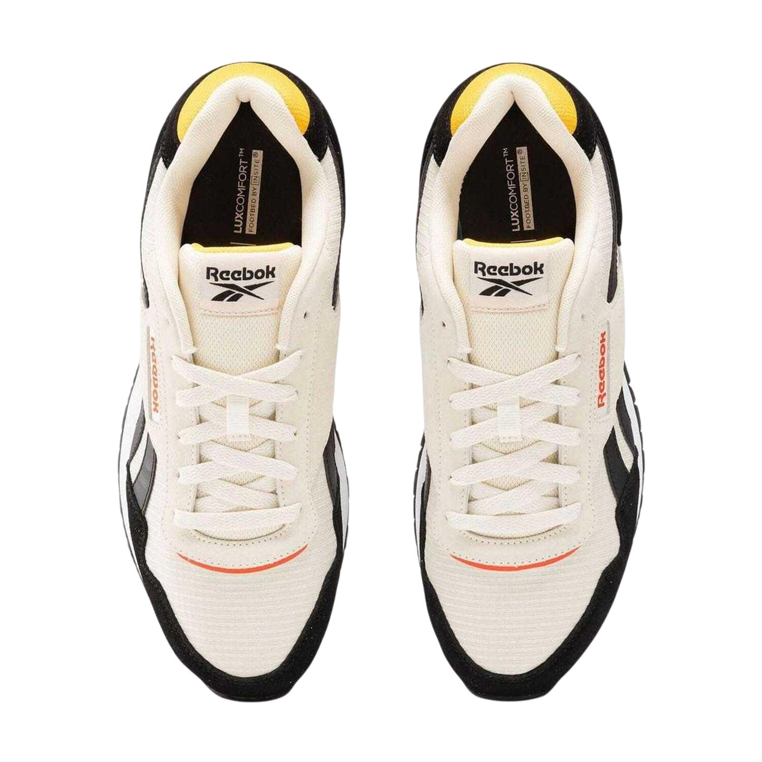 Scarpe Sportive Pelle ScamosciataUomo Reebok Glide Bianco Nero 4/4