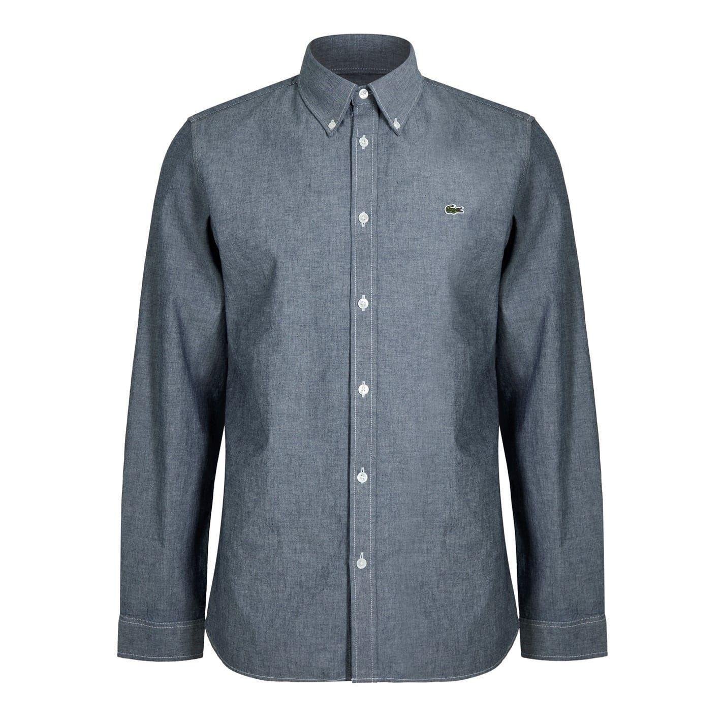 Mens Denim LongSleeved Shirt (Dark Grey) 2/4