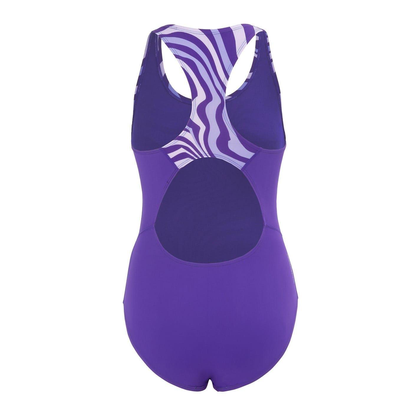 Maillot De Bain 1 Pièce Motif/style Ondulé Femme (Violet) 2/4