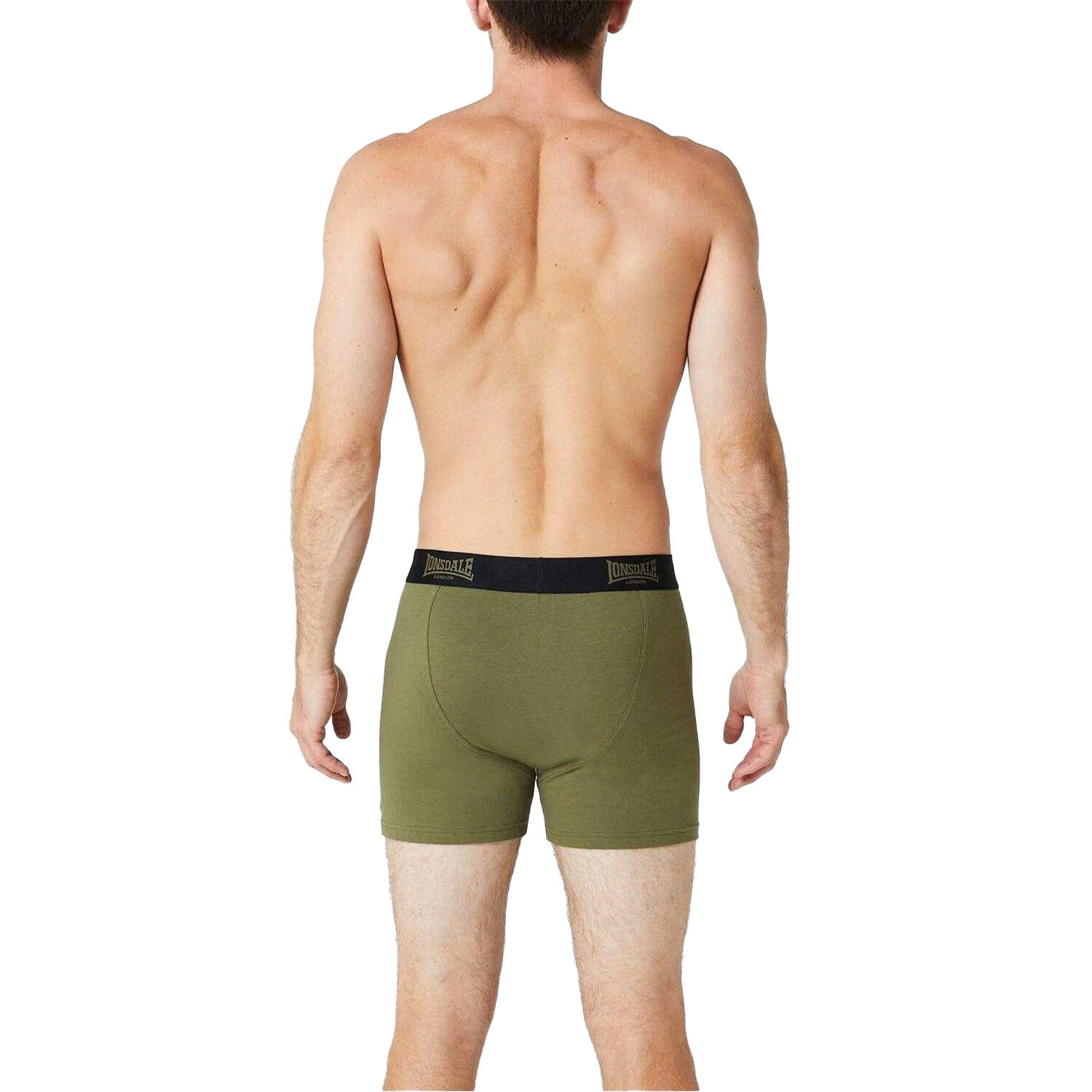 Boxershorts für (2erPack) Herren Schwarz/Khaki 3/4