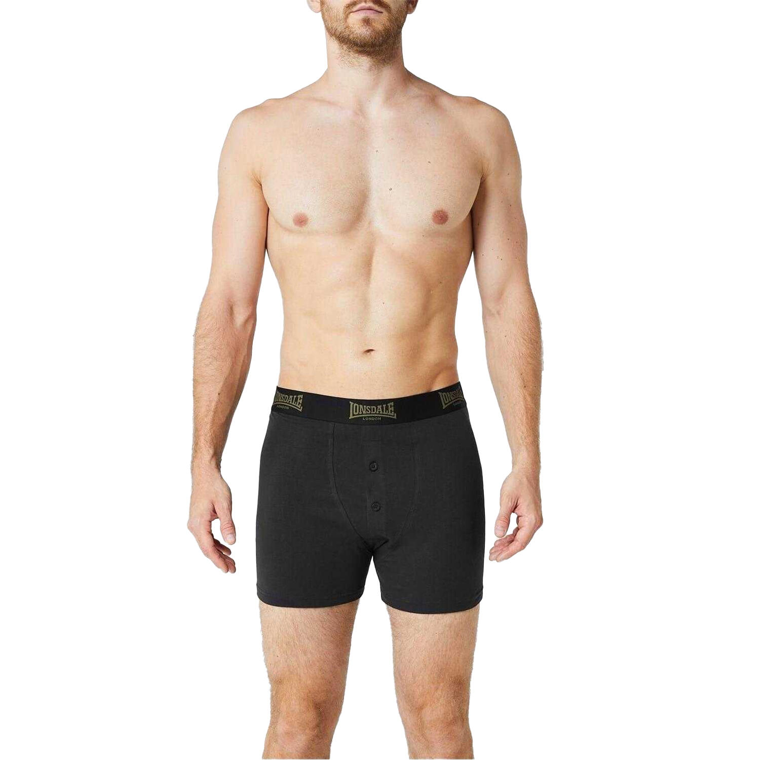 Boxershorts für (2erPack) Herren Schwarz/Khaki 4/4