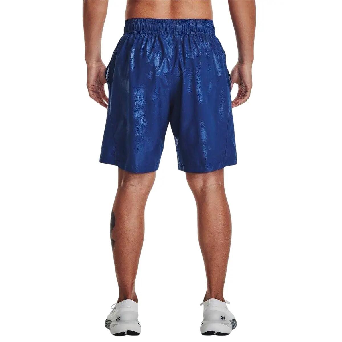 Mens Performance Athletic Workout Shorts (Blue) 3/4
