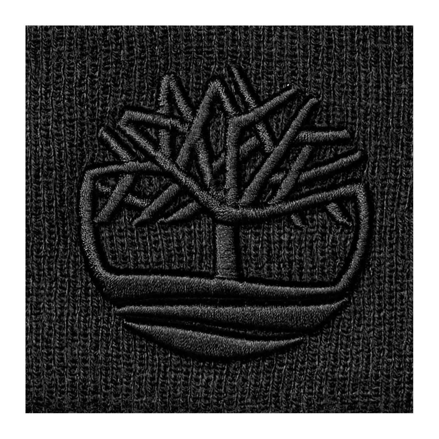 Unisex Adult Logo Ribbed Beanie (Black) 2/3