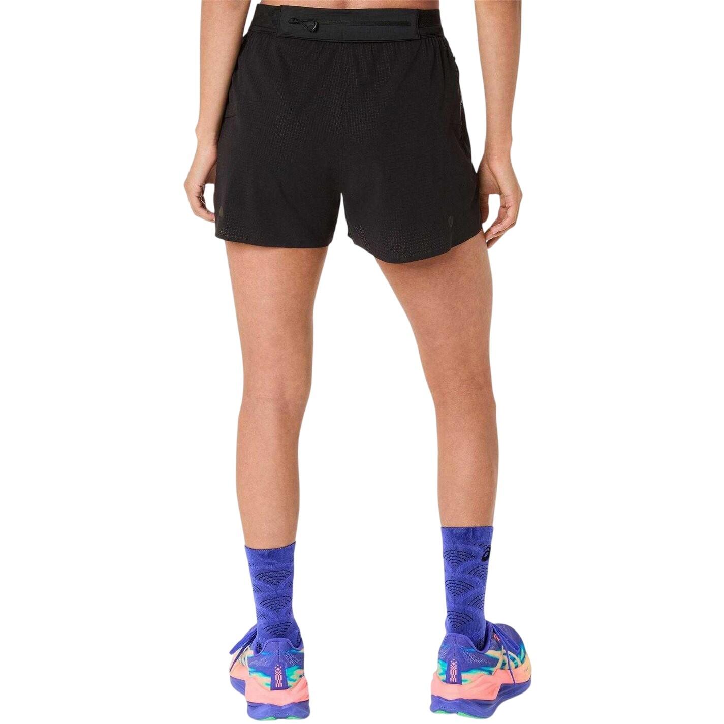 Pantaloncini Da Corsa Logo Orlo Diviso Donna Asics Nero 2/4
