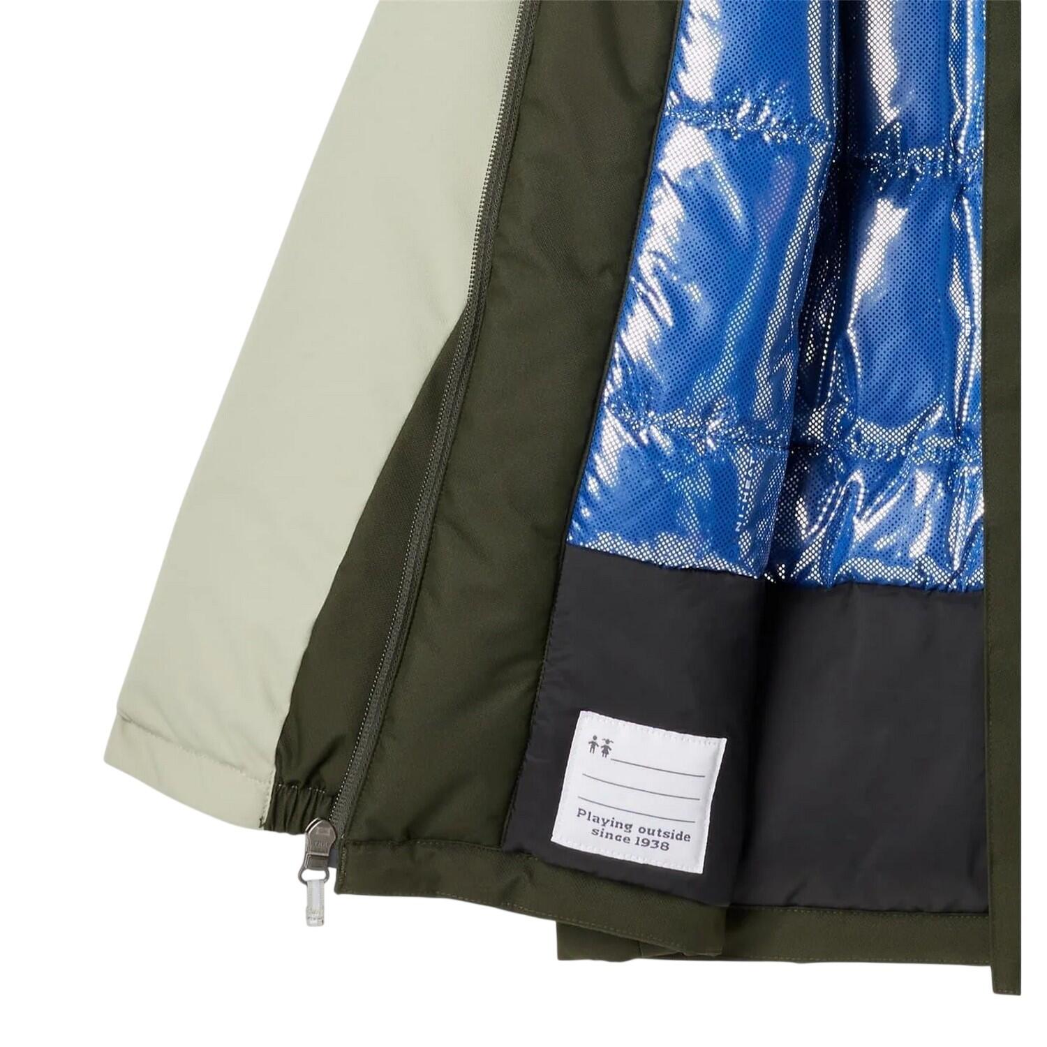 Boys Insulated Hiking Hooded Jacket (Black/Green) 3/3
