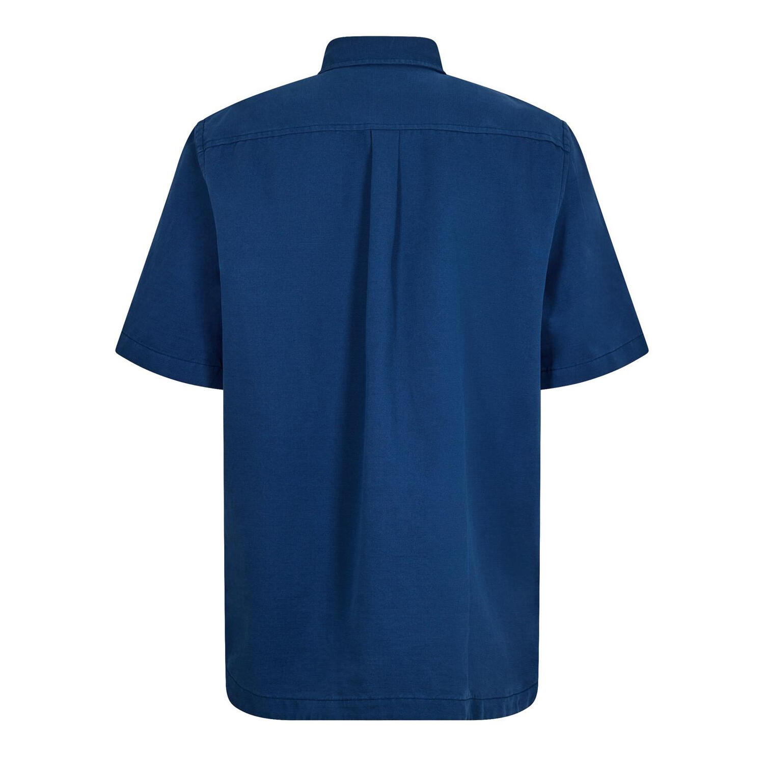 Mens Cotton Linen Overshirt (Dark Denim) 2/2