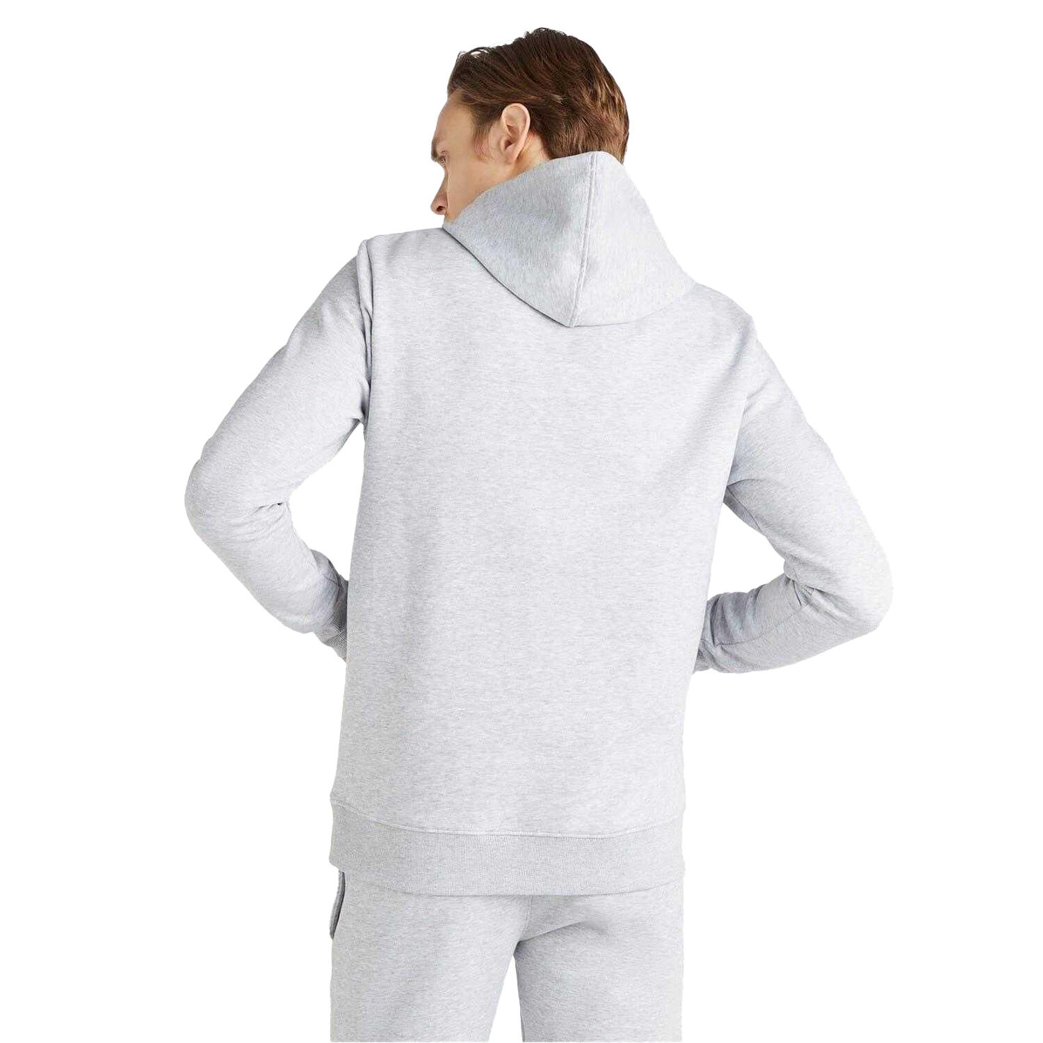 Hoodie zum Überziehen für Herren, Regulär Damen Grau meliert/Weiß 3/3