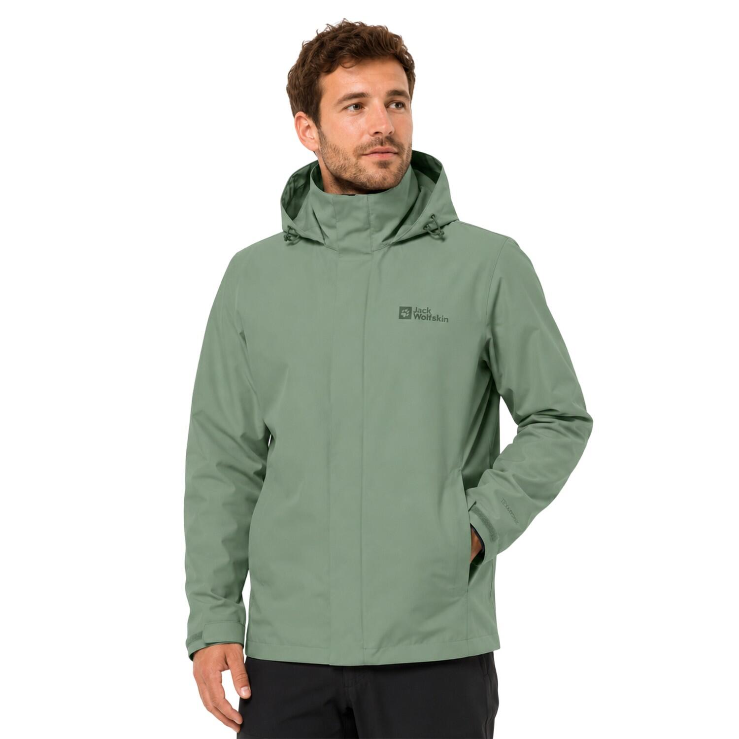 Mens Trailtime Waterproof Jacket (Eucalyptus) 2/2