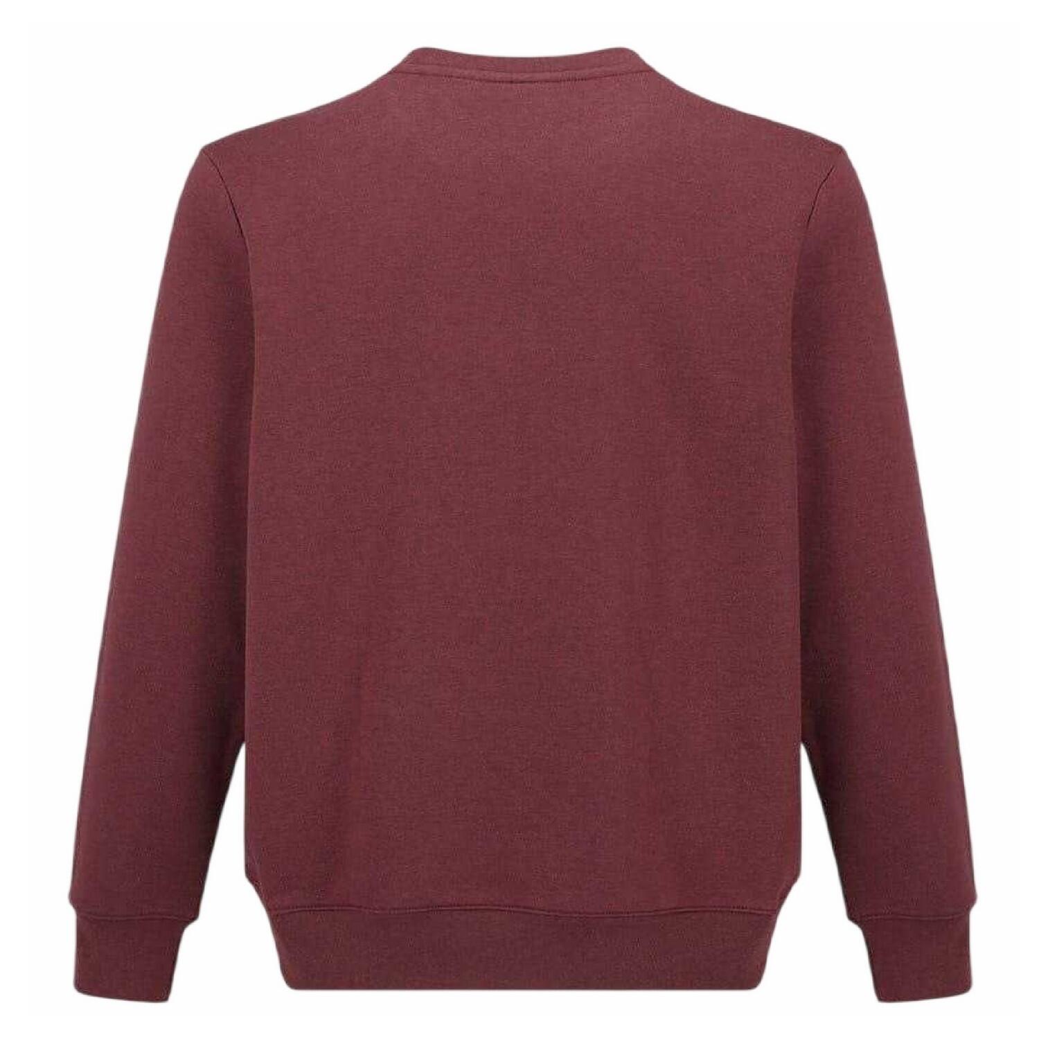 Mens Fleece Crew Neck Sweatshirt (Burgundy) 2/2
