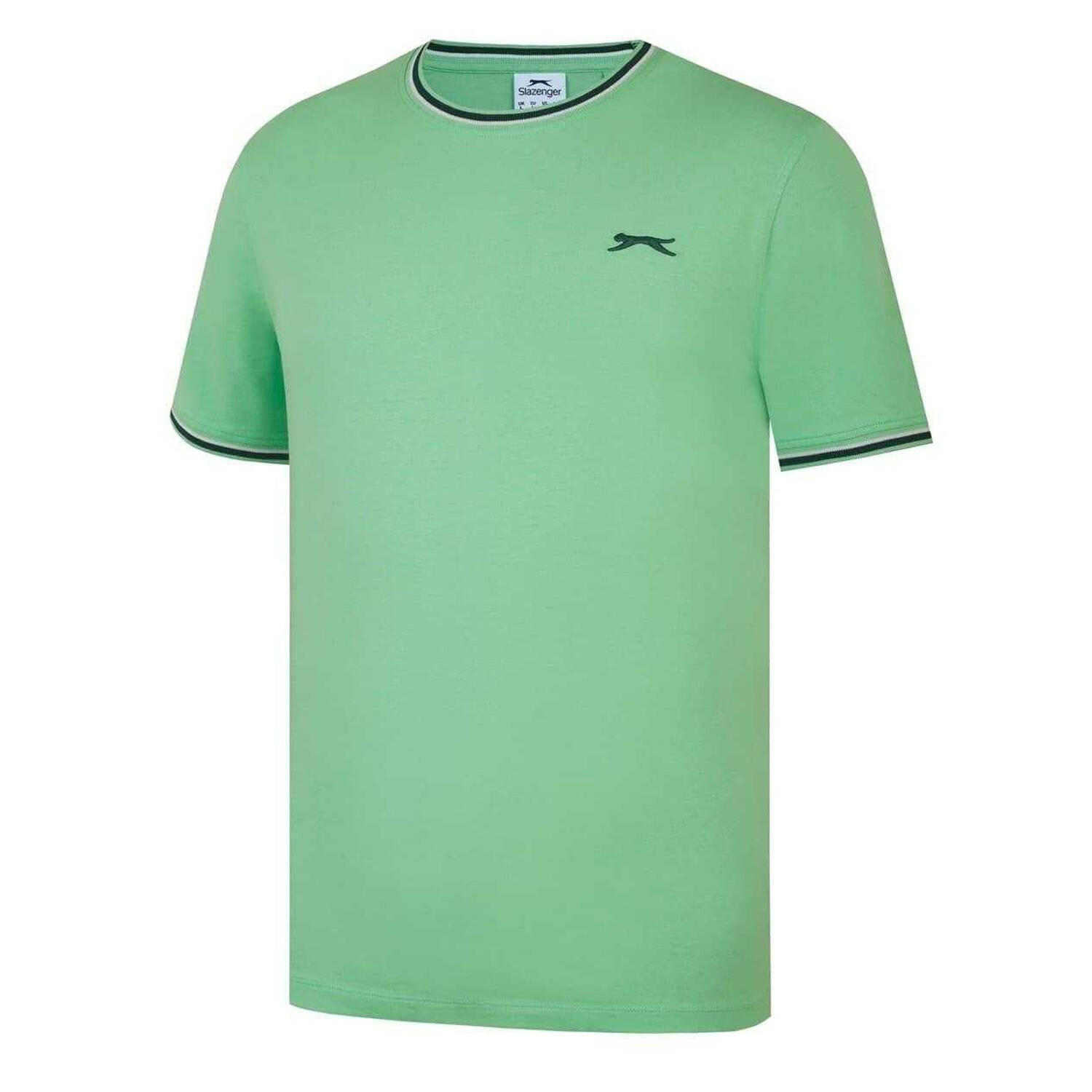 Maglietta Cotone Uomo Slazenger Verde Acceso 3/4
