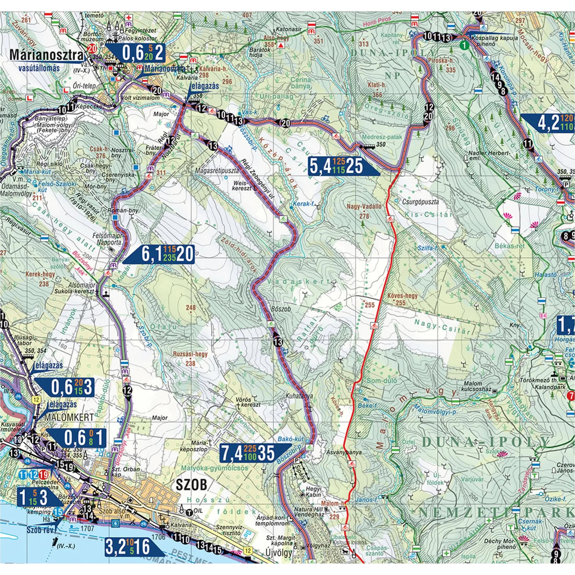 Börzsöny, Ipoly, Naszály 4in1 outdoor kalauz + turista- és kerékpáros térkép 6/6