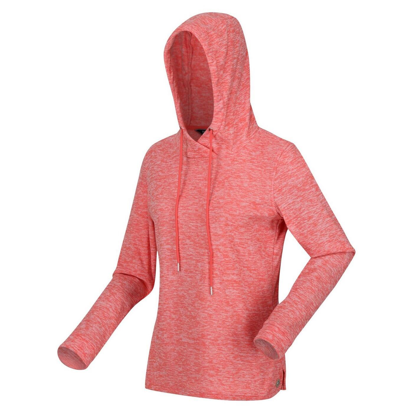 Womens/Ladies Azaelia Regular LongSleeved Hoodie (Peach Blossom Marl) 3/5