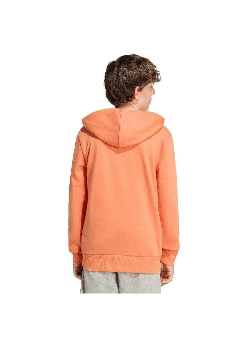 Felpe con cappuccio in pile per bambino Adidas Essentials Arancione 3/4