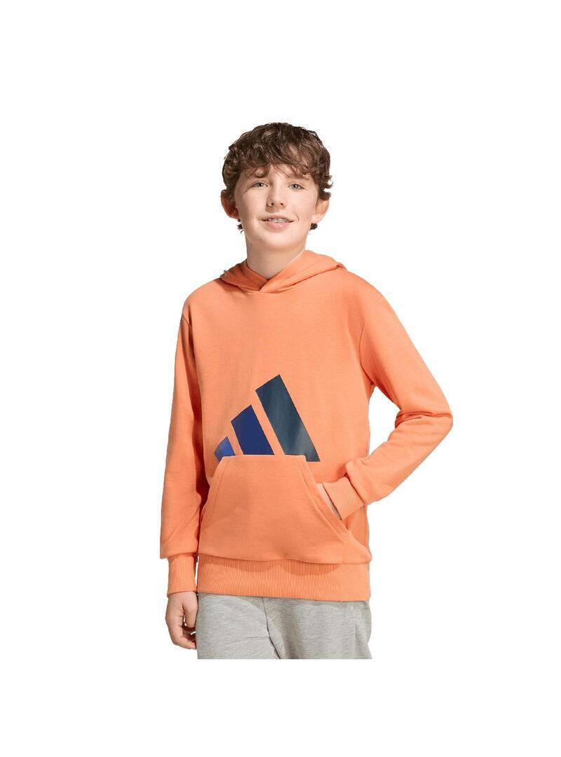 Felpe con cappuccio in pile per bambino Adidas Essentials Arancione 2/4