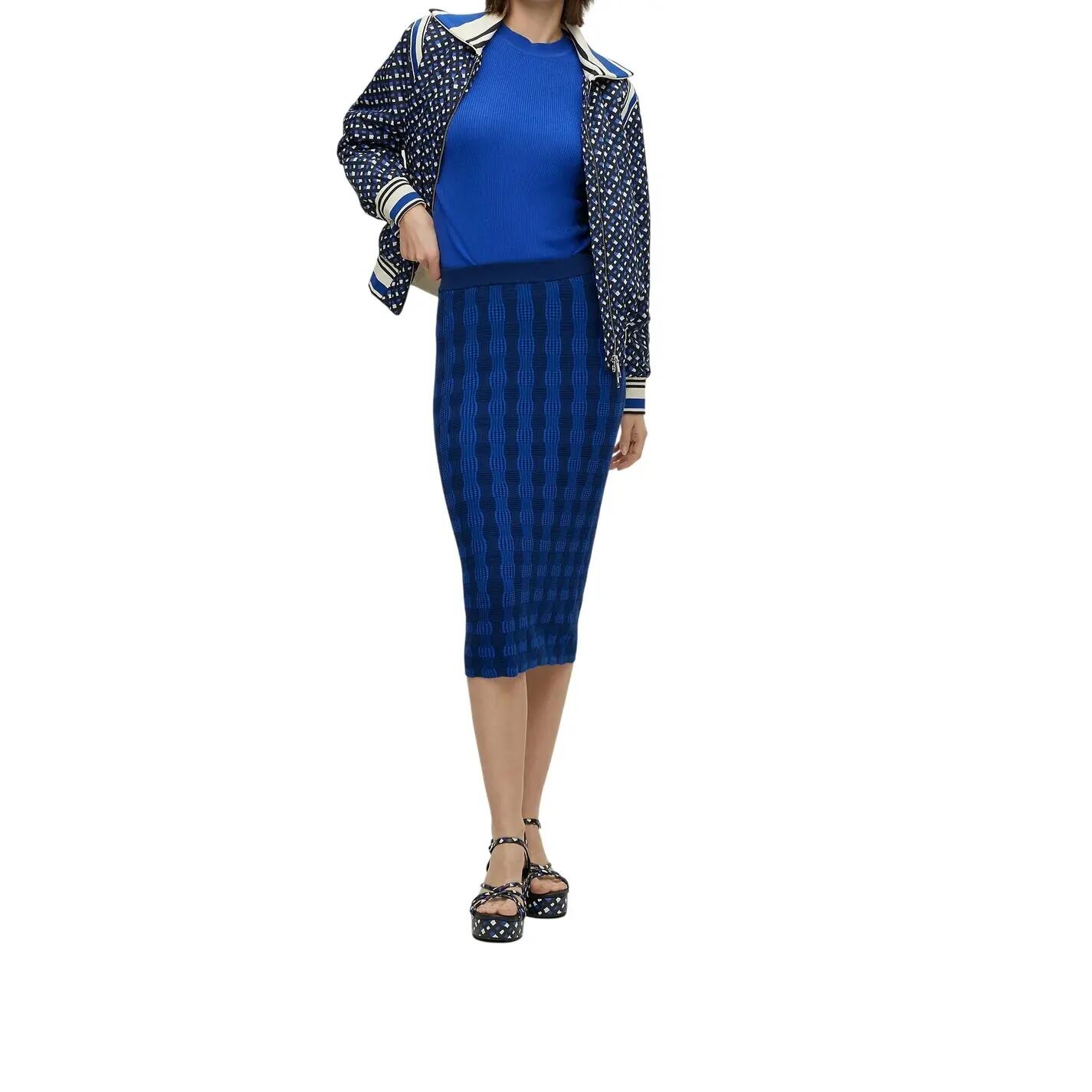 Midirock für Damen Blau/Schwarz 4/4