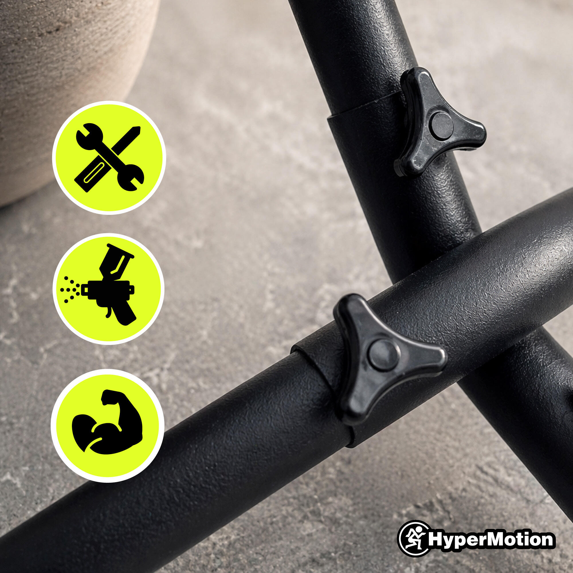 Kit rede Hypermotion bege e suporte em aço 295x100x96 100 kg 5/7