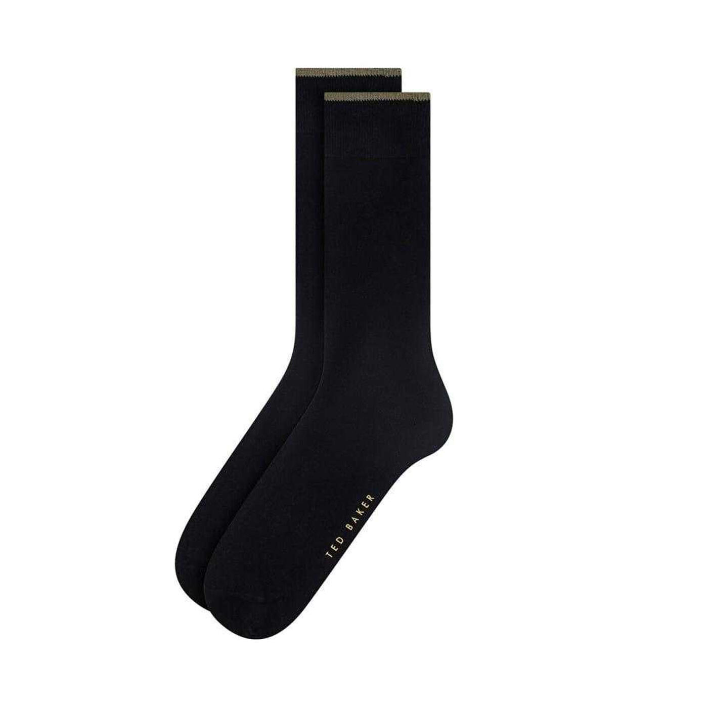 Mens Cotton Blend Crew Socks (Pack of 3) (Black) 2/2