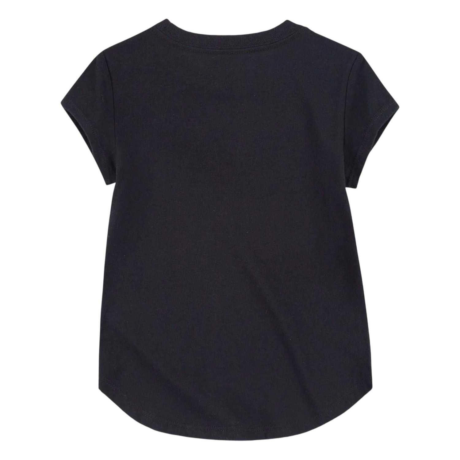 Maglietta Luccichio Logo Maniche Corte Ragazze Nike Nero Bianco 2/2