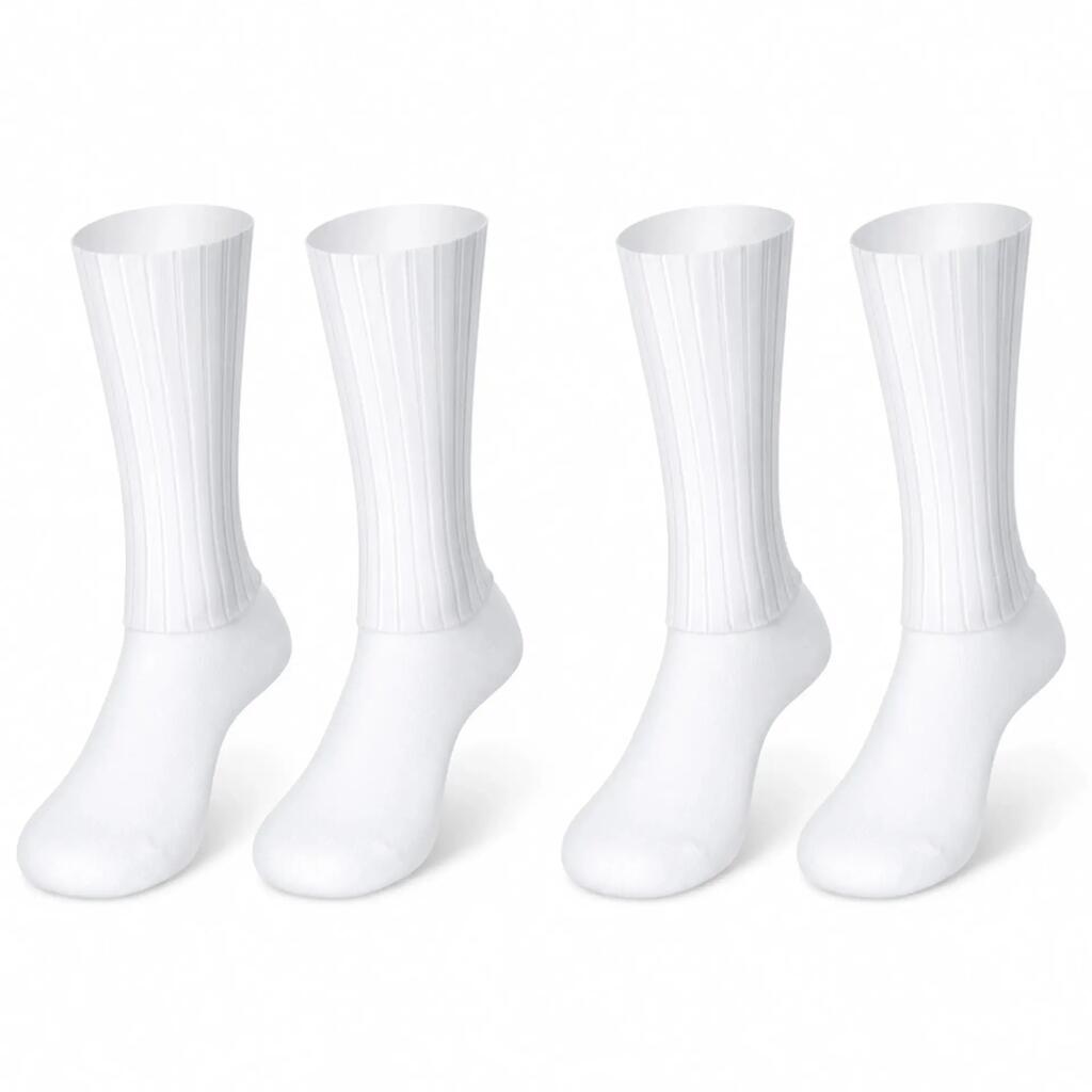 Cycling socks Aero Whiteline mid-high silicone grip - pack of 2 pairs