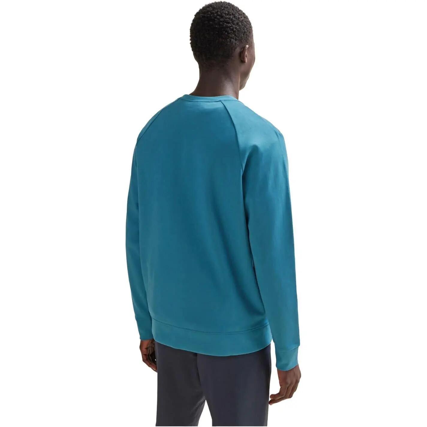 Sweatshirt für , Gerippter Kragen, Raglanärmel Herren Mittelblau 3/4
