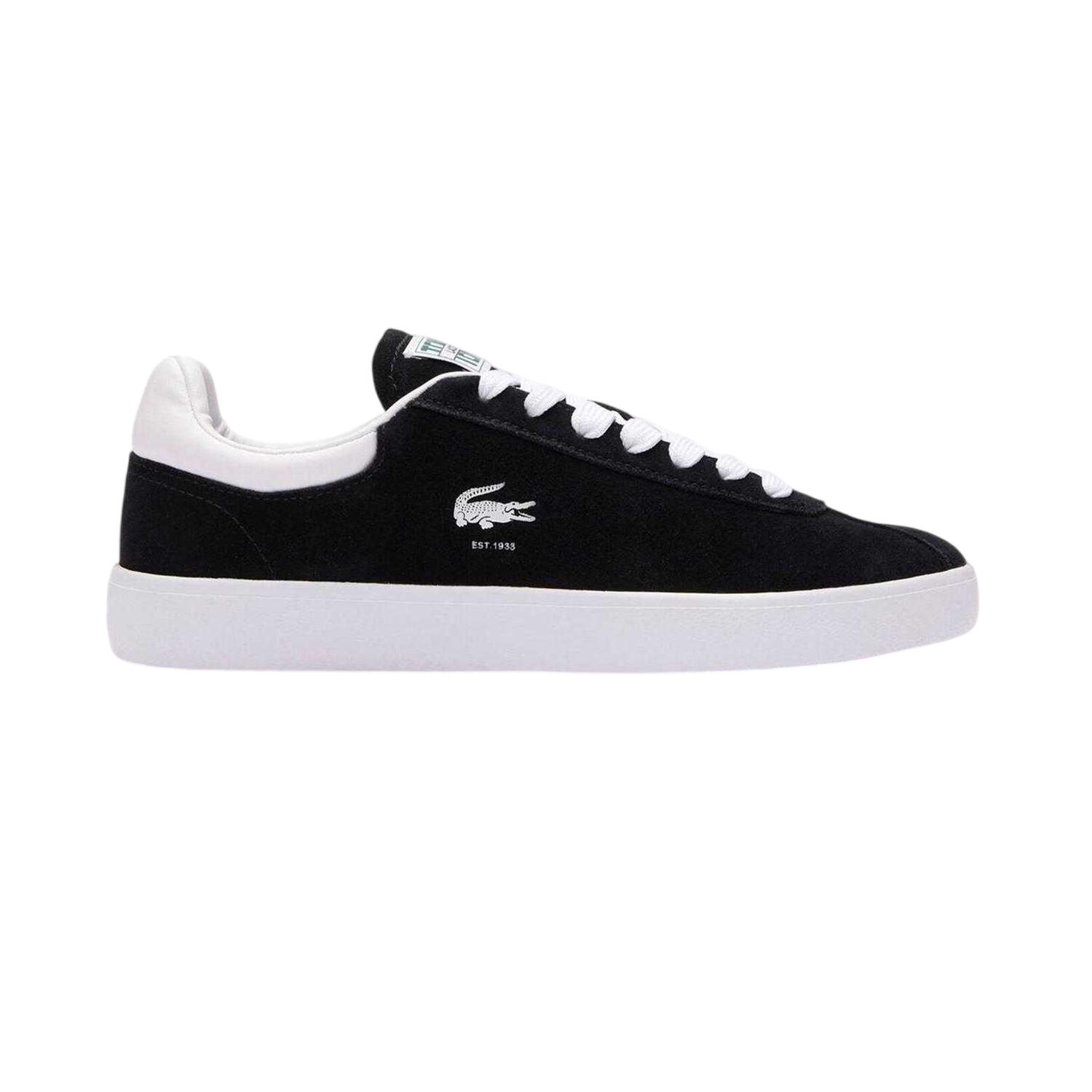 Scarpe Sportive Pelle ScamosciataDonna Lacoste Baseshot Nero Bianco 3/4