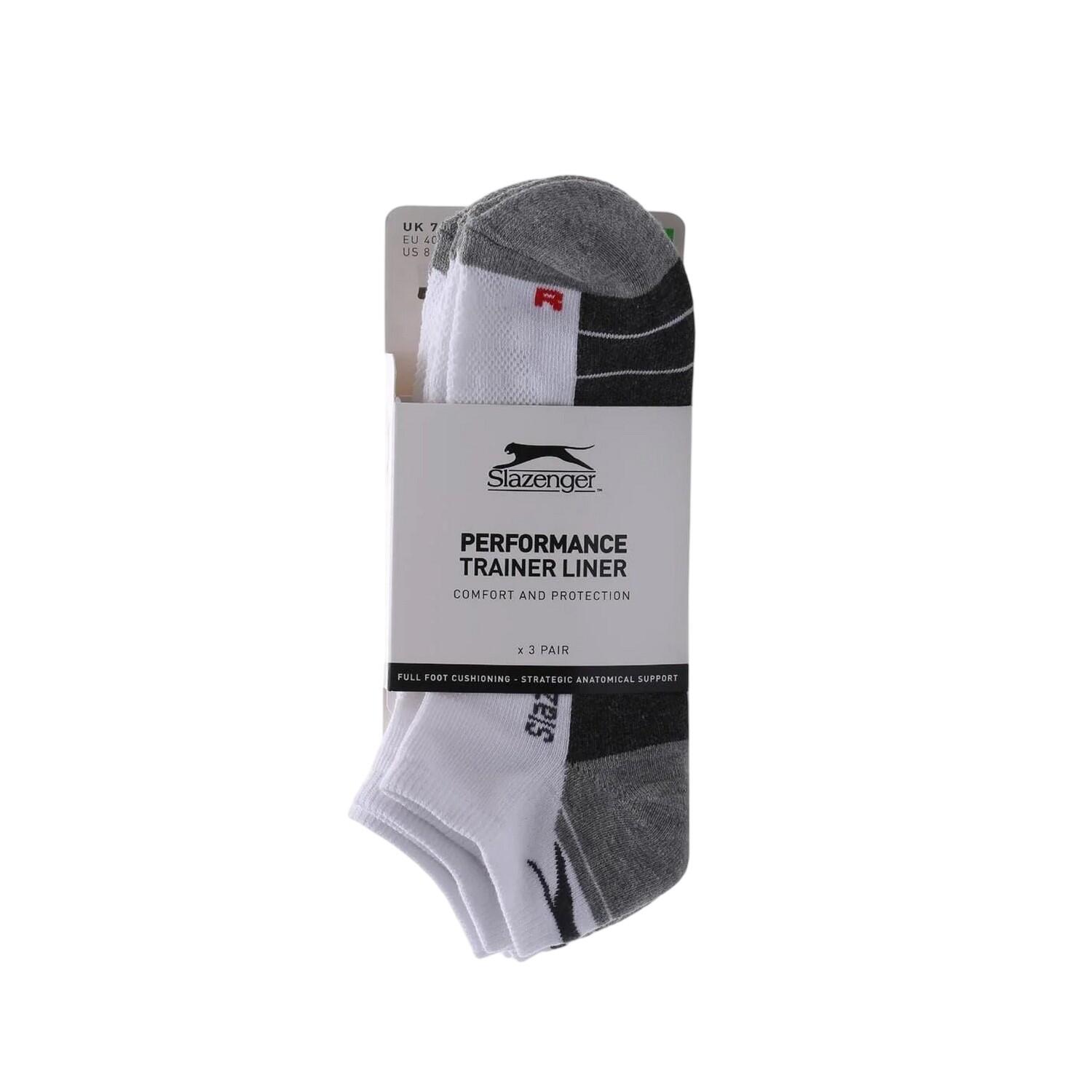 Mens Cushioned Trainer Socks (Pack of 3) (White) 3/3