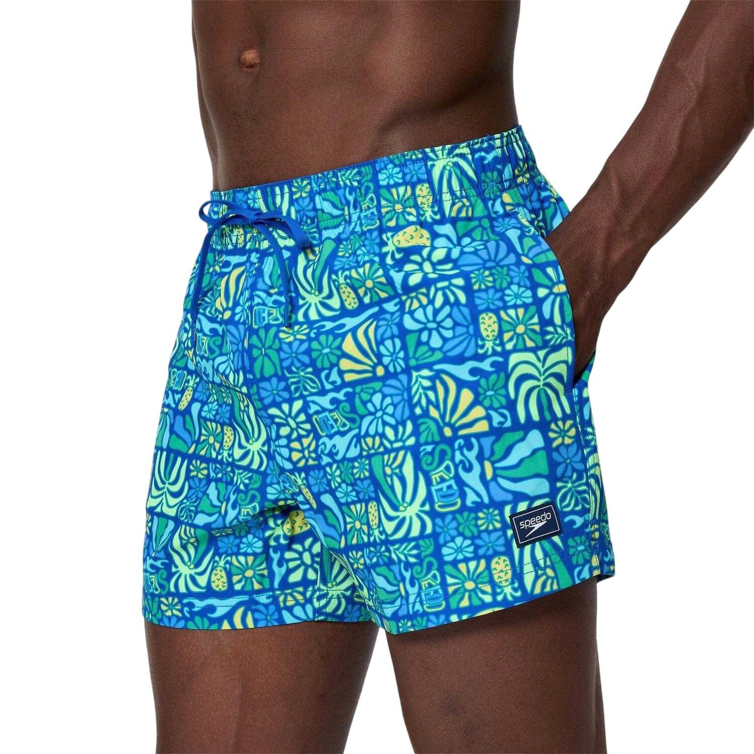 Short De Bain Motif/style Imprimé Intégral REDONDO EDGE VOLLEY Homme (Bleu 3/4