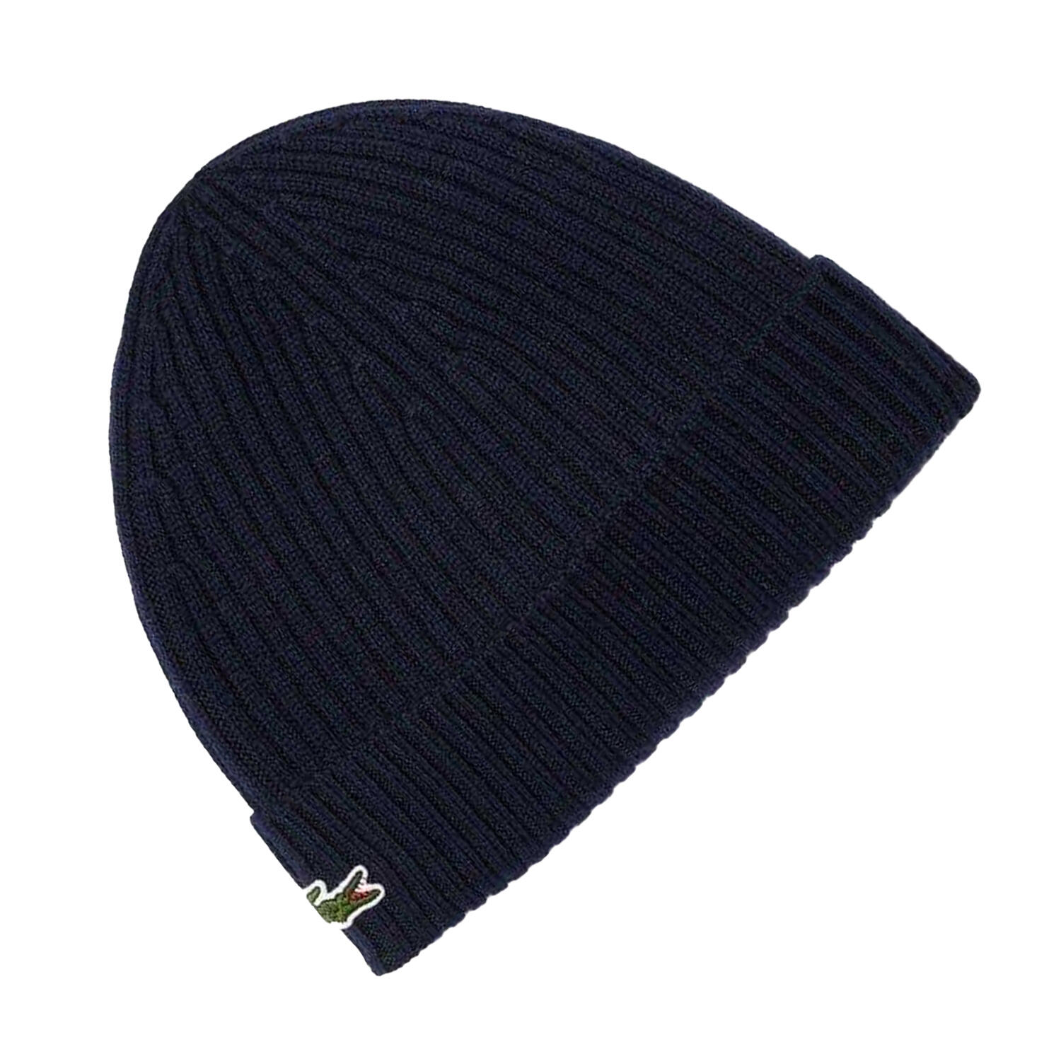 Berretto Casual Logo Ricamato Lana Adulto Unisex Lacoste Blu Navy 2/5