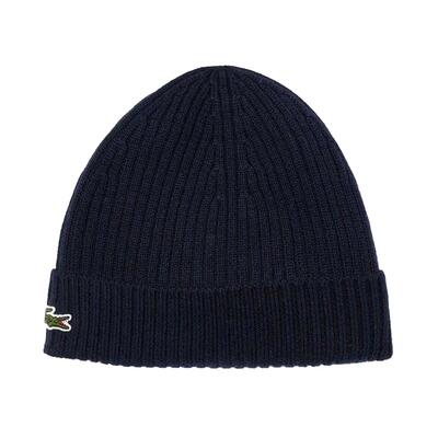 Berretto Casual Logo Ricamato Lana Adulto Unisex Lacoste Blu Navy