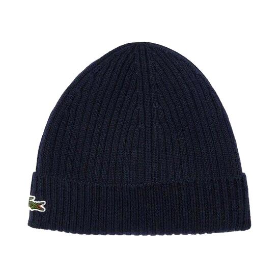 Berretto Casual Logo Ricamato Lana Adulto Unisex Lacoste Blu Navy