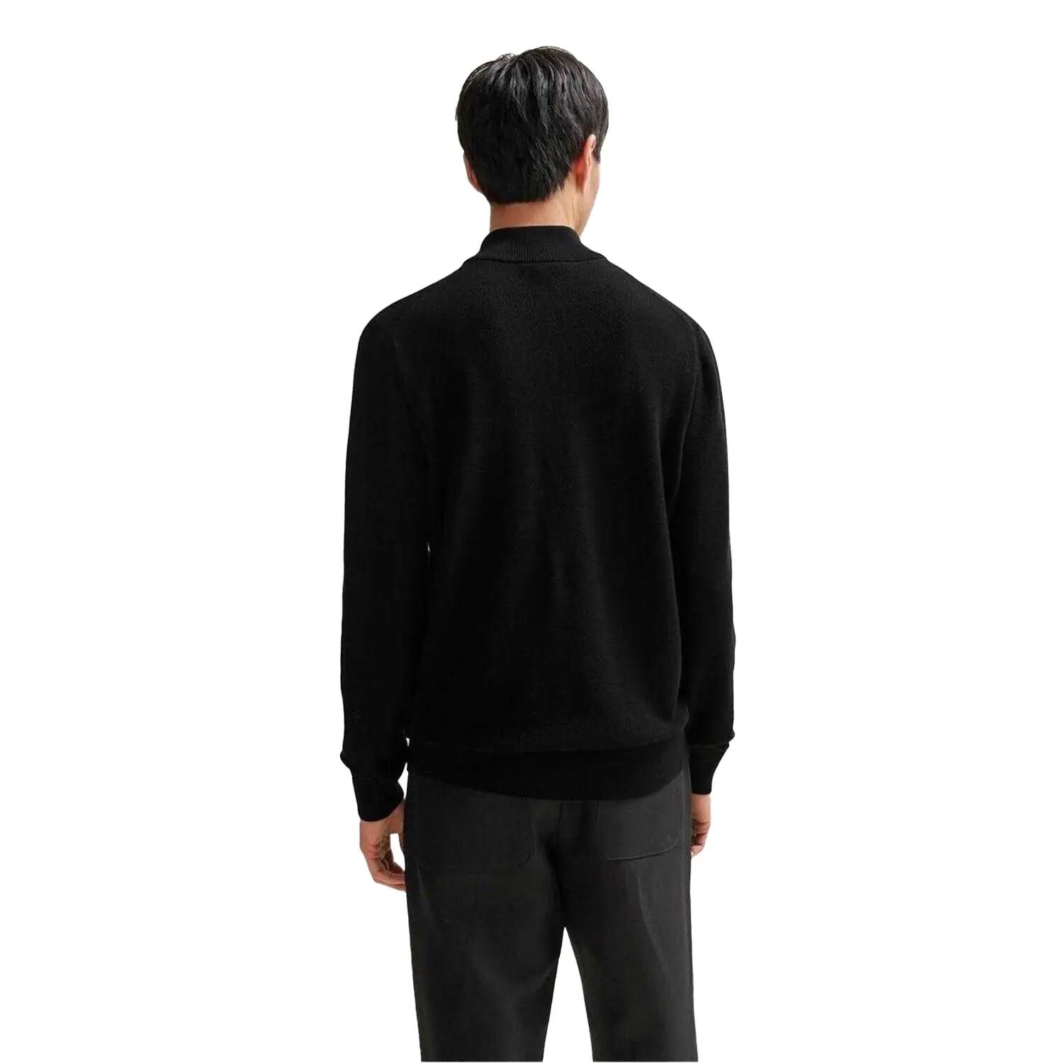 Mens EbrandoP Knitted Half Zip Jumper (Black) 3/4