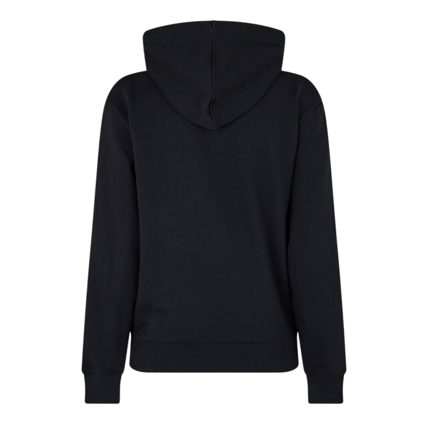 Felpa Con Cappuccio Logo Ricamato Manica Lunga Donna Lacoste Nero 3/4