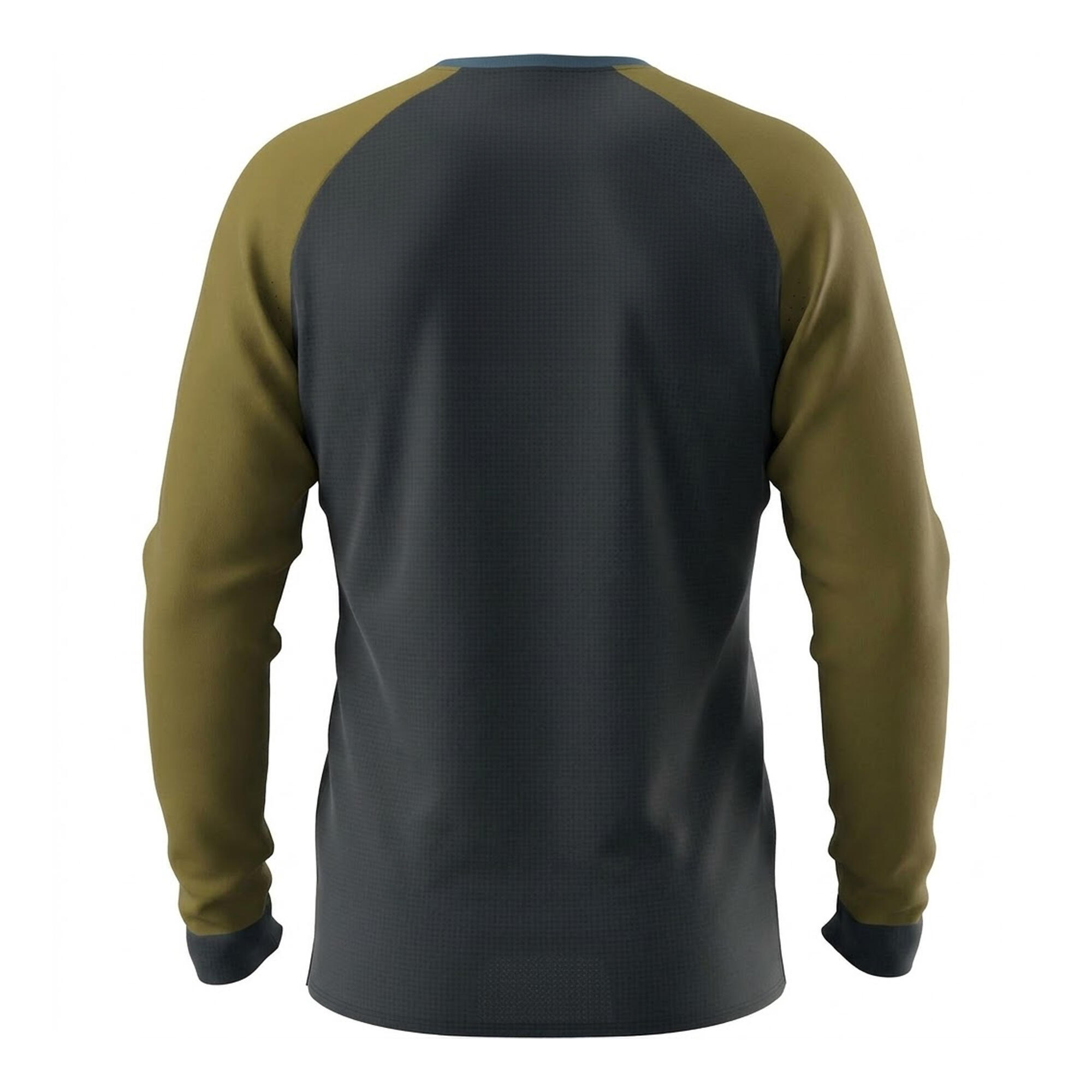 Mens Crew Neck LongSleeved Athletic Top (Blueberry/Army) 2/2