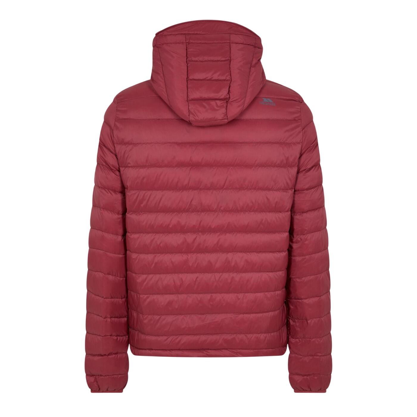Mens Digby Puffer Jacket (Burgundy/Grey) 2/3