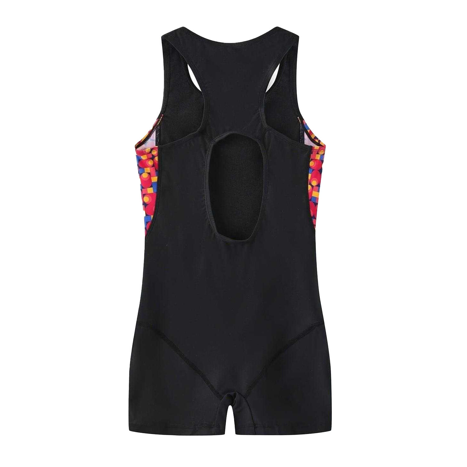 Maillot De Bain 1 Pièce Motif/style Géométrique Fille (Noir / Vert) 2/3