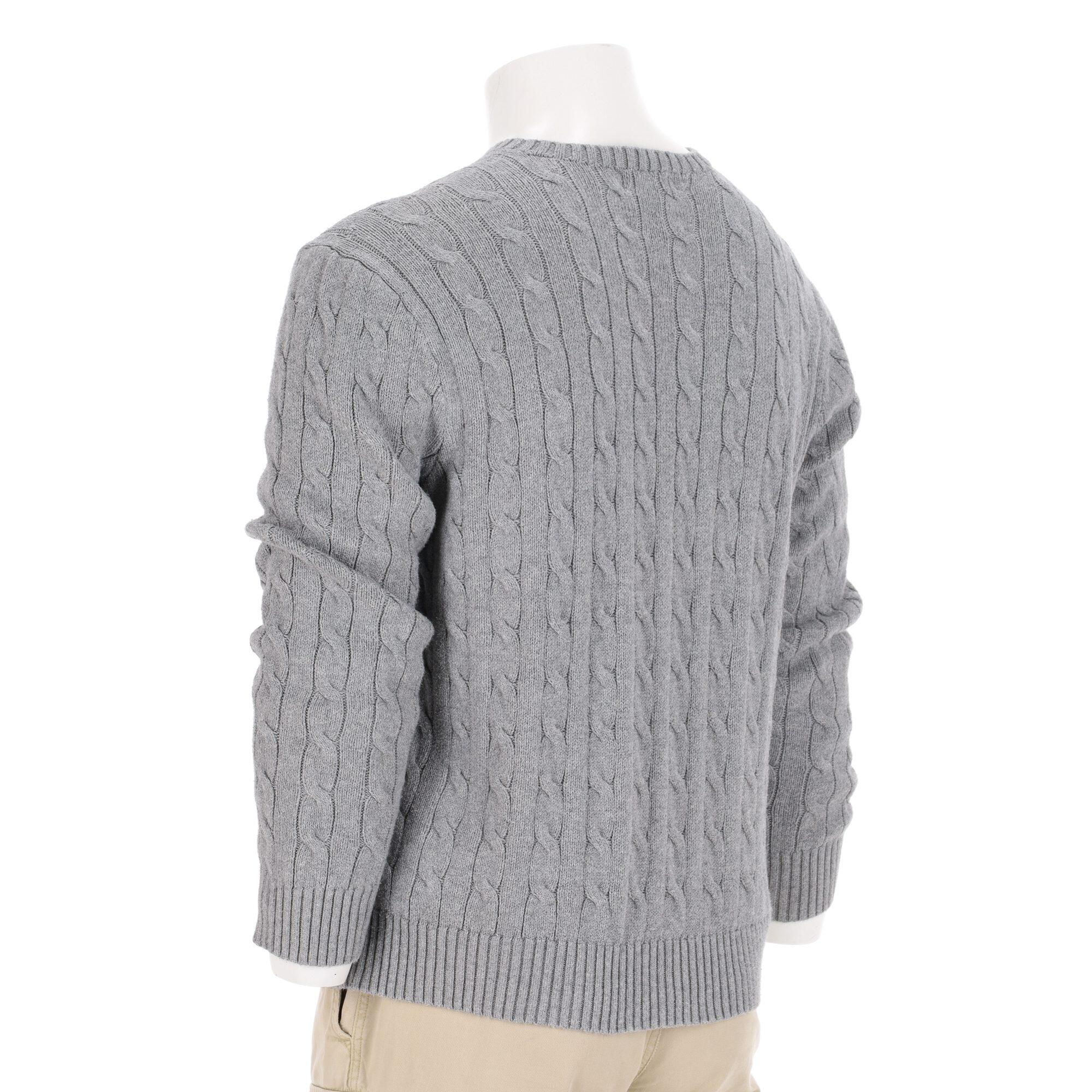 Tweedehands - Polo Ralph Lauren heren kabeltrui grijs - Als nieuw 5/7